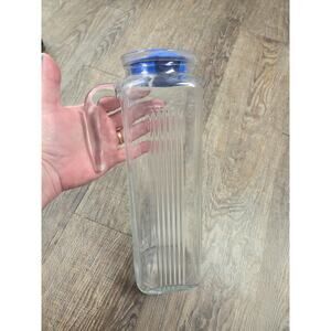 Pasabahce 43.5 oz Frigo Carafe/Jug Glass Refrigerator Pitcher Blue Lid